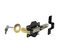 Single Locking Long Throw Lock 70mm No.1126 with Elongated Keep & Stainless Steel Bar (A4/316) - Keyed Alike