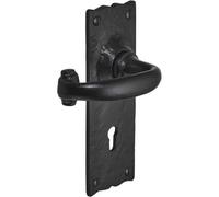 Old Hill Ironworks 158mm x 55mm Antique Burford Suite Lever Lock Handles, Black