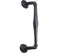 Perry Cast Iron Black Antique Pull Handles Door Gate Shed & Fixings Rose Fleur Hande