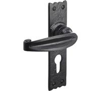 Perry 158mm X 38mm No.4007 Old Hill Ironworks Charlbury Suite Lever Euro Cylinder Handles - Black Antique