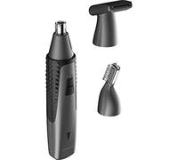 Perry Ellis Rechargeable Ear and Nose Hair Trimmer for Men, 3 Detachable Heads for Sideburn, Eyebrow, Nose, Ear, Beard Trimmer for Men, Mens Grooming Kit, Detailer