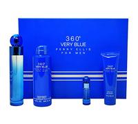 Perry Ellis 360 Very Blue For Men 4 Pc Gift Set 3.4Oz Edt Spray, 7.5Ml Edt Spray, 6.8Oz Body Spray, 3Oz Shower Gel