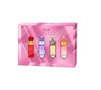 Perry Ellis 360° Women's Mini Gift Set - 360° Women, 360° Coral, 360° Purple, 360° Red (4-Pack of .25 fl oz EDP mini Travel Sprays) - Fresh, Fruity, Floral