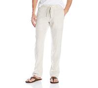 Perry Ellis Men's 100% Drawstring Pant Casual, Natural Linen, 36W x 32L