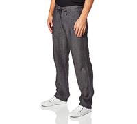 Perry Ellis Men's 100% Linen Drawstring Casual Pants, Regular Fit, Lightweight (Waist Size 29-54 Big & Tall), Slate, 32W x 32L