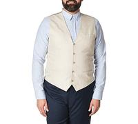 Perry Ellis Men's Business Suit Vest, Natural Linen Herringbone, S