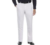 Perry Ellis Men's Modern Fit Linen Blend Pant, Bright White, 42W x 30L