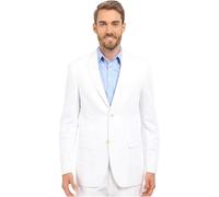 Perry Ellis Men's Linen Suit Jacket Blazer, Bright White Twill, 48 Long