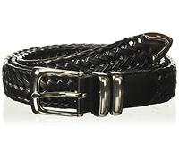 Perry Ellis Men's Portfolio Braided Belt with Leather (Sizes 30-54 Inches), Black, 38