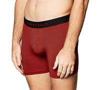 Perry Ellis Men's Soft Relaxed Fit Stripped Boxer Briefs Underwear, Black/Red, Medium