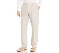 Perry Ellis Men's Suit Pant Dress, Natural Linen Herringbone, 34W x 30L