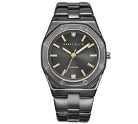 Perry Ellis Slim Diamond Men’s Watch - Octagon Gray Sunray Dial, Silver Alloy Band, Water-Resistant Analog, Gunmetal, One size