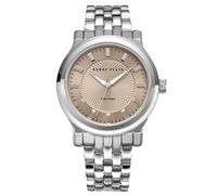 Perry Ellis Solar Men’s Watch -Sandstone Dial, Silver Alloy Band, Water-Resistant Analog