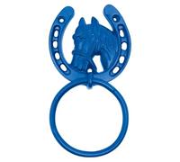 Perry Equestrian Coloured Horse Shoe Tie Ring - Stable Horse Pony Tie Up Ring (Blue)