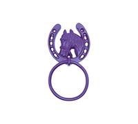 Perry Equestrian Coloured Horse Shoe Tie Ring - Stable Horse Pony Tie Up Ring (Purple)