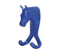 Perry Equestrian Horse Head Double Stable/Wall Hook - Blue