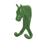 Perry Equestrian Horse Head Double Hook - Green