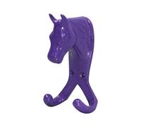 Perry Equestrian Horse Head Double Stable/Wall Hook - Purple