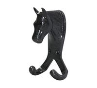 Perry Equestrian Horse Head Double Stable/wall Hook Black (One Size)