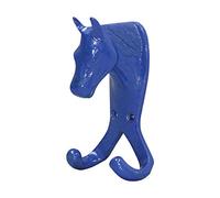 Perry Equestrian Horse Head Double Stable/Wall Hook - Blue