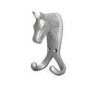 Perry Equestrian Horse Head Double Stable Wall Hook in Silver Perry Equestrian Silver
