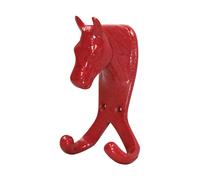 Perry Equestrian Horse Head Double Stable/Wall Hook - Red
