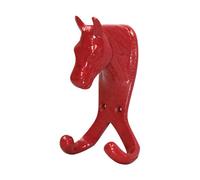 Perry Equestrian Horse Head Double Stable/wall Hook Red (One Size)