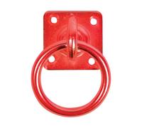 Perry Equestrian Swivel Tie Ring on Plate - Red (Single)