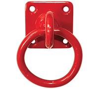 Perry Equestrian Unisex's 550-PP0000RD 50 mm x 50 mm no.550/PP Swivel tie Ring on Plate-Pack of 2 prepacked, Red, one size