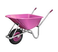 Perry Equestrian Wheelbarrow 110L Anti Puncture Wheel - Pink