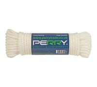 Perry No.8344 6mm Diamond Braided Nylon Sash Cord White 12.5M Hank Strong