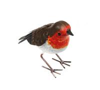 Perry Primus Metal Large Robin - Handcrafted Bird Garden Decor Ornament