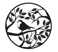 Perry Robin Silhouette Large 50Cm Round Garden Wall Art Home Outdoor