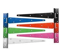 Perry Tee Hinges Black & Galvanised Heavy Duty Shed Garden Gate Hinge T-Hinge Pair