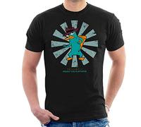 Perry The Platypus Retro Japanese Men's T-Shirt Black