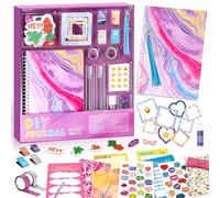 PERRYHOME DIY Journal Kit for Girls Ages 8-14, DIY Girl Journal Set for Teenage Girls Scrapbook & Diary Kits, Journaling Art Crafts Kit Teen 8 9 10 11 12 13 14 Year Old Girl Birthday Gifts - Purple