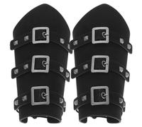 PERSELOSO 1 Pair Medieval Style Pu Leather Wristband Bracers Comfortable and Easy to Carry Riding Arm Guards for Birthday and Movie Actors Halloween Accessory