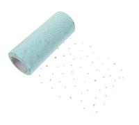 PERSELOSO 1 Roll of Polyester Tulle Fabric Ribbon with Glitter Sequin Design, Easy to Cut and Create Bow-Knot, for Party Decoration and DIY Crafts, 15cm by 25 Yards