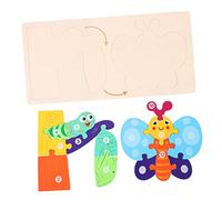 PERSELOSO 1 Set Wooden Animal Growth Puzzle Educational Jigsaw for Enhances Spatial Imagination Color Recognition and Logical Thinking Skills for Parent Interaction and Early Learning