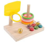 PERSELOSO 1 Set Wooden Bird Chew Interactive Parrot Basketball Ring Plaything for Budgerigar Training Fun Cage Accessory to Promote Exercise and Reduce Loneliness Random Color