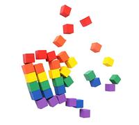 PERSELOSO 100PCS Colorful Wooden Cube Blocks for DIY Craft Projects Smooth Solid Educational Building Blocks for Imaginative Play and Creative Learning