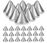 PERSELOSO 100pcs Silver Punk Jewelry Cones Spikes Studs for DIY Project Decoration, Suitable for Shoes and Leathercraft Accessories