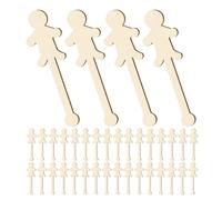 PERSELOSO 100Pcs Wooden Craft Sticks for DIY Coloring Kit, 5.3 Inches Unfinished People-Shaped Popsicle Sticks, Bulk Wood Peg Men for Art Supplies and Creative Craft Projects