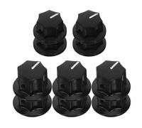 PERSELOSO 10pcs 7-sided Guitar Amplifier Knobs Replacement, Plastic and Metal Rotary Control Knobs for Electronics and Guitar Accessories, Easy Installation and Wear Resistant, 20mm and 24mm