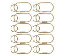 PERSELOSO 10pcs Brass Key Rings Durable U-Shaped Twist Lock Keychain Clips Rust Resistant for Work and Home Key Organization