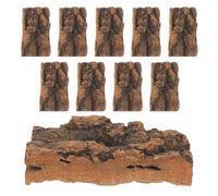 PERSELOSO 10pcs Natural Cork Bark Sheets for Reptile Tank Background and Climbing Wall, Easy Installation Flat Bark for Snake and Amphibian Habitat Flooring Decor