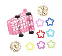PERSELOSO 10pcs Parrot Training Toy Set Shopping Cart Balls for Budgies Parrots African Grey Talking Birds Interactive Bird Activity Toy