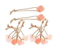 PERSELOSO 10pcs Pink Salt Lick Blocks for Livestock with Hanging Rope Weather Resistant Deer Mineral Salt for Horses Goats Rabbits and Alpacas Elements for Health and Growth