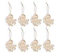 PERSELOSO 10pcs Unpainted Octopus Wood Shapes for DIY Crafts Featuring Rustic Khaki Wood for Art and Craft Projects and Events Showcasing The Unique Charm of Raw