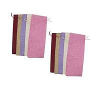 PERSELOSO 10pcs Wine Bottle Cover Wrapping Drawstring Bags Red Wine Packaging Bag for Christmas Thanksgiving Year Festivals